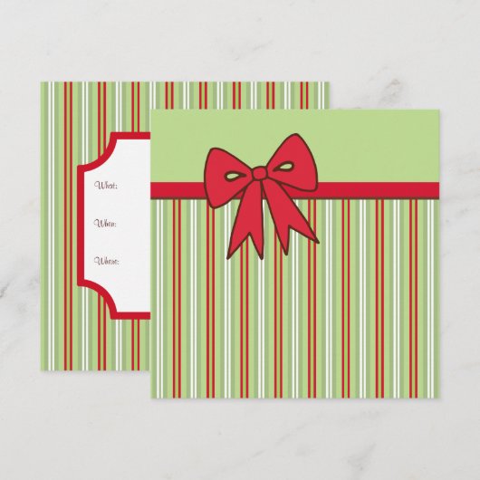 Invitations de Noël Bow (Devant / Derrière)