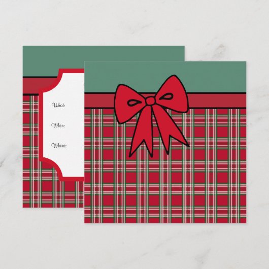 Invitations de Noël Bow (Devant / Derrière)