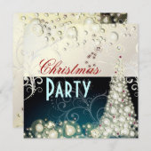 Invitations de Noël, bulles de champagne (Devant / Derrière)