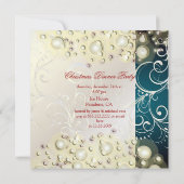 Invitations de Noël, bulles de champagne (Dos)