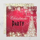 Invitations de Noël, bulles de champagne (Devant / Derrière)