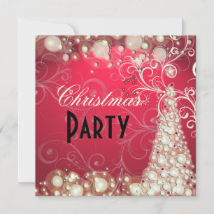 Invitations de Noël, bulles de champagne