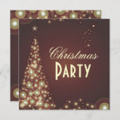 Invitations de Noël, bulles de champagne (Devant / Derrière)