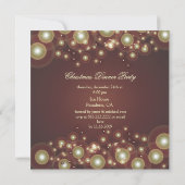 Invitations de Noël, bulles de champagne (Dos)