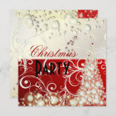 Invitations de Noël, bulles de champagne (Devant / Derrière)