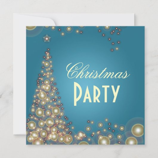 Invitations de Noël, bulles de champagne (Devant)