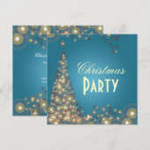 Invitations de Noël, bulles de champagne (Devant / Derrière)