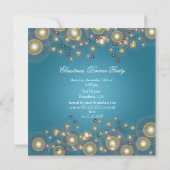 Invitations de Noël, bulles de champagne (Dos)