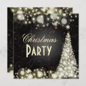 Invitations de Noël, bulles de champagne (Devant / Derrière)