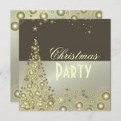 Invitations de Noël, bulles de champagne (Devant / Derrière)