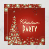 Invitations de Noël, bulles de champagne (Devant / Derrière)