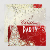 Invitations de Noël, bulles de champagne (Devant / Derrière)