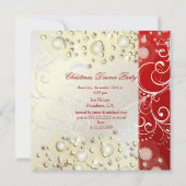 Invitations de Noël, bulles de champagne (Dos)