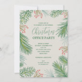 Invitations de Noël chic Berries et Pins (Devant)