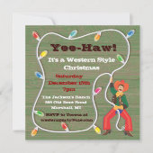 Invitations de Noël Cowboy Lasso (Devant)