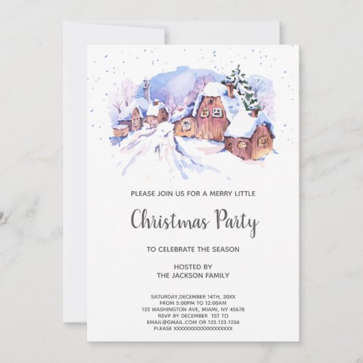 Invitations de Noël de la Maison de neige (Devant)