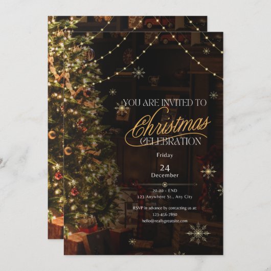 Invitations de Noël de mariée 2 (Devant / Derrière)