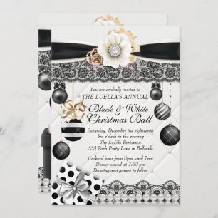 Invitations de Noël de Noël de Black White