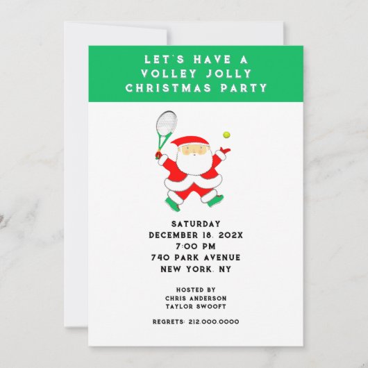 Invitations de Noël de tennis (Devant)