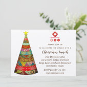 Invitations de Noël d'entreprise Folkart rustique (Debout devant)