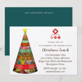Invitations de Noël d'entreprise Folkart rustique (Devant / Derrière)