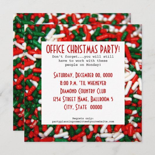 Invitations de Noël du bureau (Devant / Derrière)