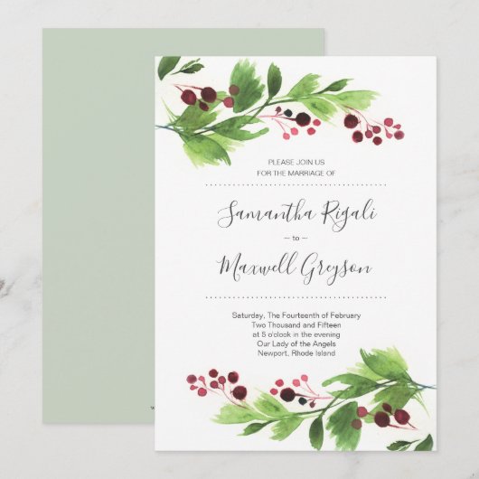 Invitations de Noël élégantes (Devant / Derrière)