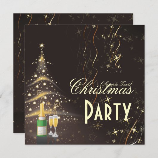 Invitations de Noël/Fête de Noël (Devant / Derrière)