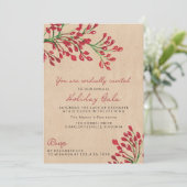 Invitations de Noël/Fêtes Feuilles de la baie (Debout devant)