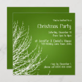 Invitations de Noël Green White Invitations (Devant / Derrière)