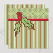 Invitations de Noël Holly (Devant / Derrière)