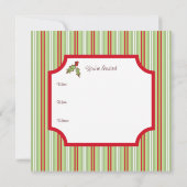 Invitations de Noël Holly (Dos)