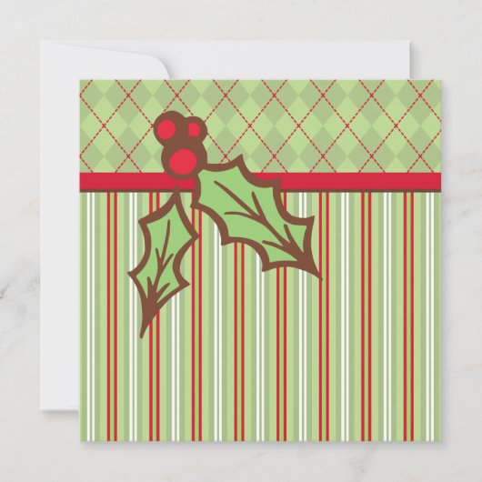 Invitations de Noël Holly (Devant)