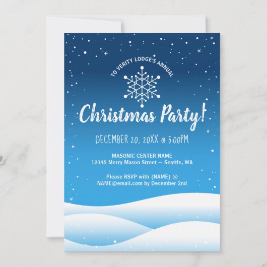 Invitations de Noël Masonic Lodge (Dos)