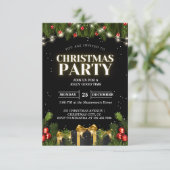 Invitations de Noël noir classique (Debout devant)