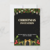 Invitations de Noël noir classique (Dos)