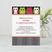 Invitations de Noël Owl Fête (Debout devant)