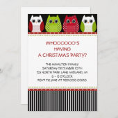 Invitations de Noël Owl Fête (Devant / Derrière)