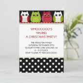 Invitations de Noël Owl Fête (Debout devant)