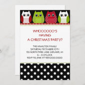 Invitations de Noël Owl Fête (Devant / Derrière)