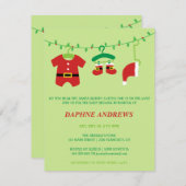 Invitations de Noël Père Noël Baby shower Party (Devant / Derrière)