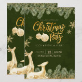 Invitations de Noël personnalisées, fête de Noël (Devant / Derrière)