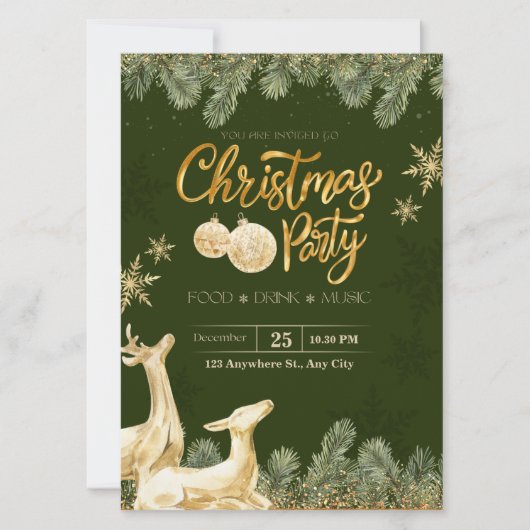 Invitations de Noël personnalisées, fête de Noël (Devant)