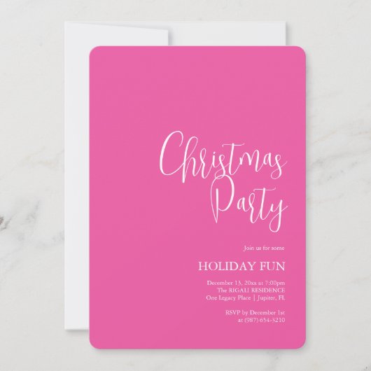 Invitations de Noël personnalisés Fuchsia Pink (Devant)