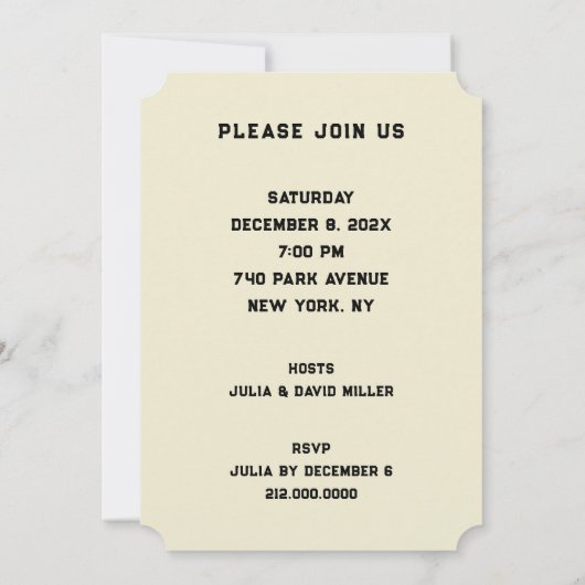 Invitations de Noël Pickleball (Dos)