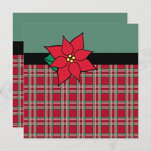Invitations de Noël Poinsettia (Devant / Derrière)