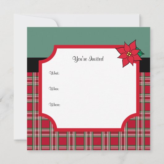 Invitations de Noël Poinsettia (Dos)
