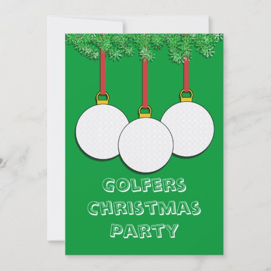 Invitations de Noël pour des golfeurs (Devant)