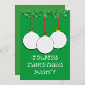 Invitations de Noël pour des golfeurs (Devant / Derrière)