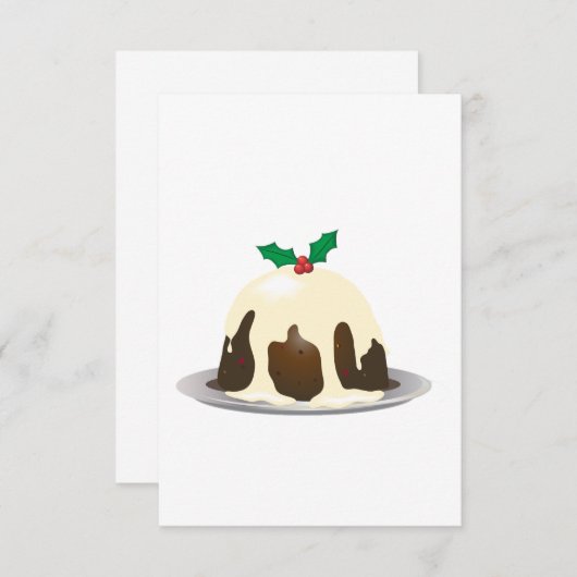 Invitations de Noël Pudding (Devant / Derrière)